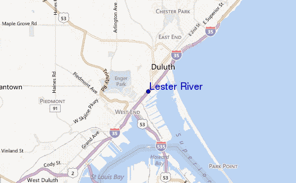 mapa de localização de Lester River