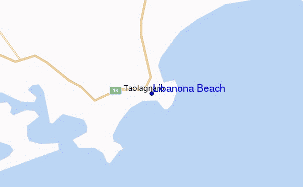mapa de localização de Libanona Beach