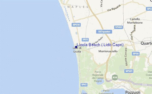 mapa de localização de Licola Beach ( Lido Capri)