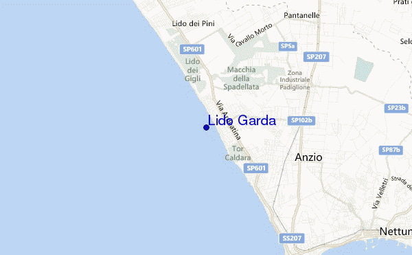 mapa de localização de Lido Garda