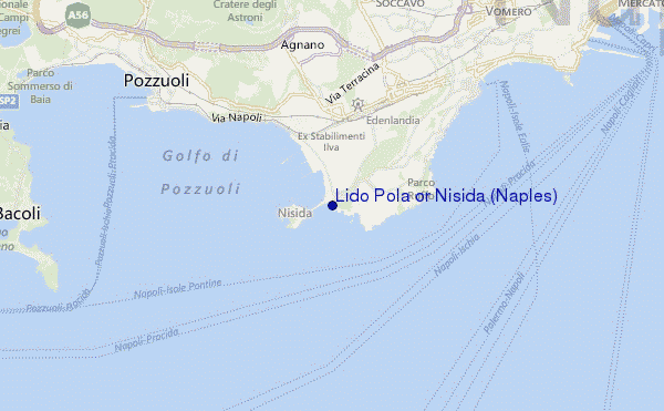 mapa de localização de Lido Pola or Nisida (Naples)
