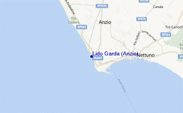 mapa de localização de Lido Garda (Anzio)