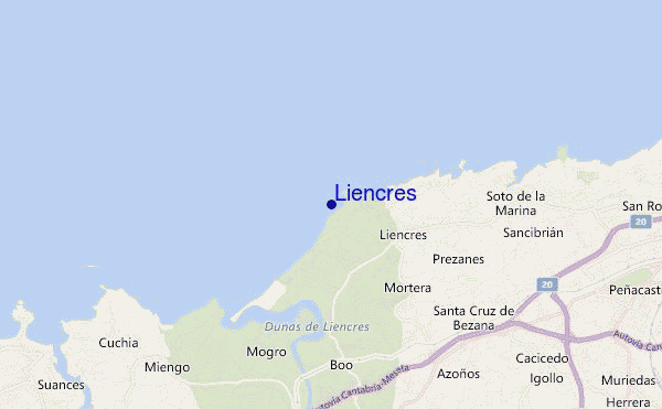 mapa de localização de Liencres