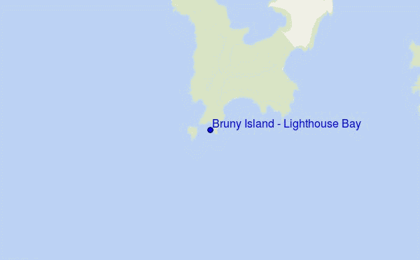 mapa de localização de Bruny Island - Lighthouse Bay