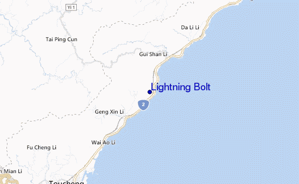 mapa de localização de Lightning Bolt