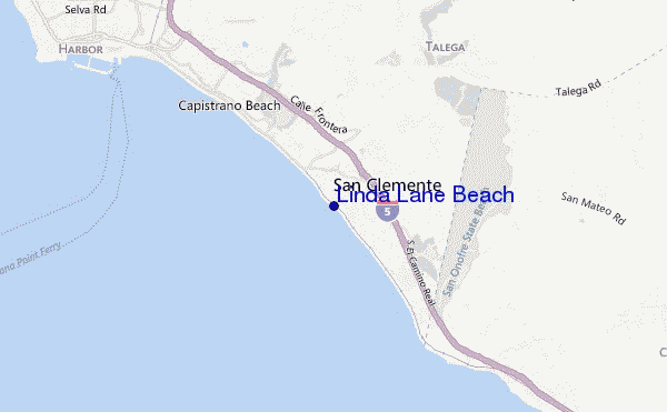mapa de localização de Linda Lane Beach