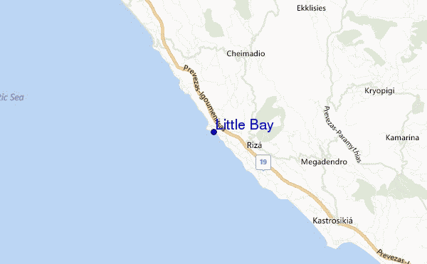mapa de localização de Little Bay