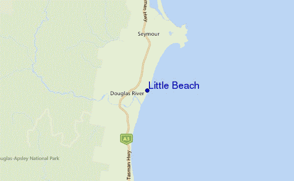 mapa de localização de Little Beach