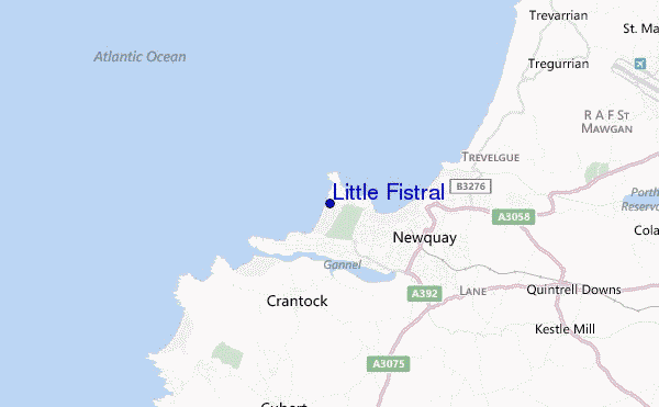 mapa de localização de Little Fistral