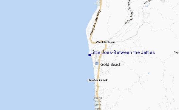 mapa de localização de Little Joes/Between the Jetties