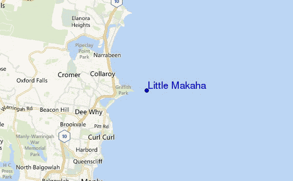 mapa de localização de Little Makaha