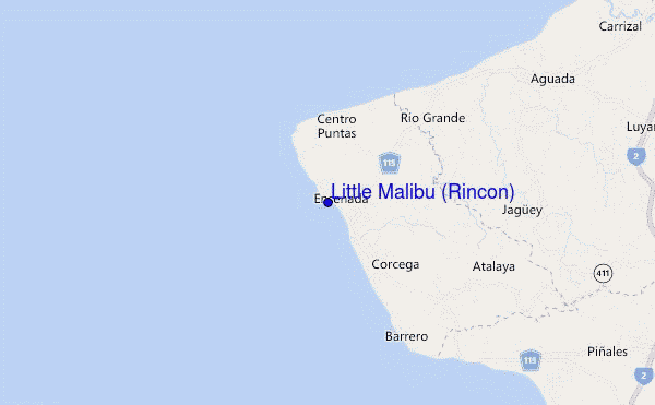 mapa de localização de Little Malibu (Rincon)