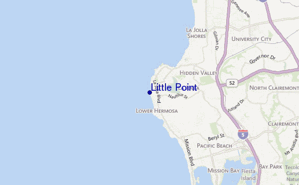 mapa de localização de Little Point