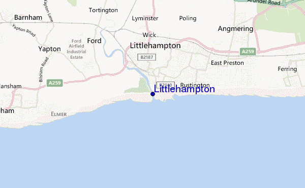 mapa de localização de Littlehampton