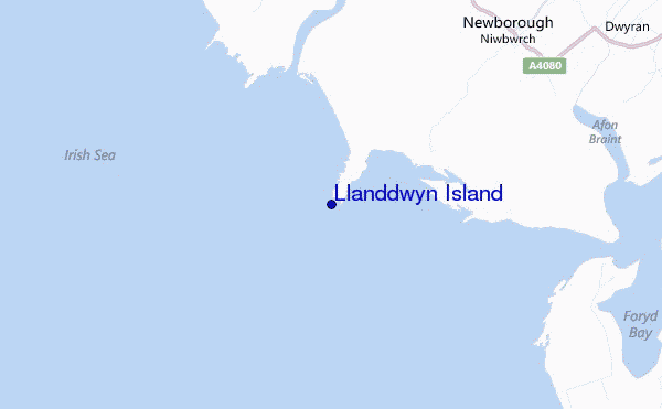 mapa de localização de Llanddwyn Island