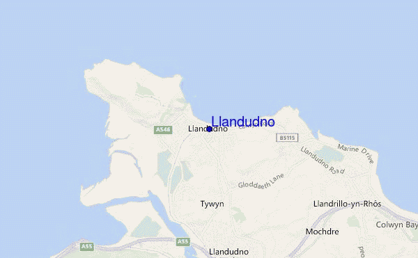 mapa de localização de Llandudno