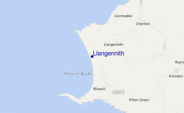 mapa de localização de Llangennith