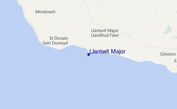 mapa de localização de Llantwit Major