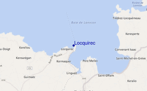 mapa de localização de Locquirec