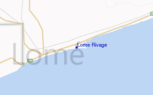 mapa de localização de Lome Rivage