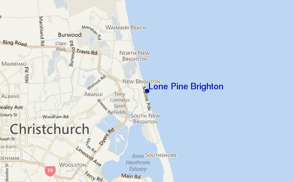 mapa de localização de Lone Pine Brighton