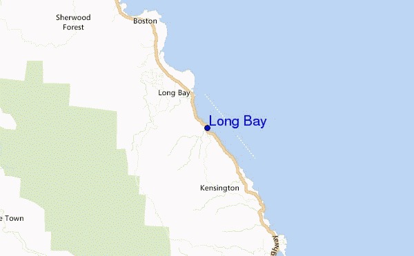 mapa de localização de Long Bay