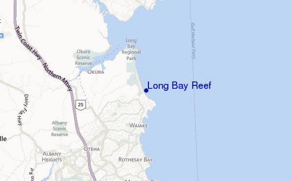 mapa de localização de Long Bay Reef