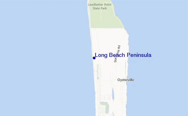 mapa de localização de Long Beach Peninsula