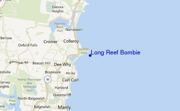 mapa de localização de Long Reef Bombie