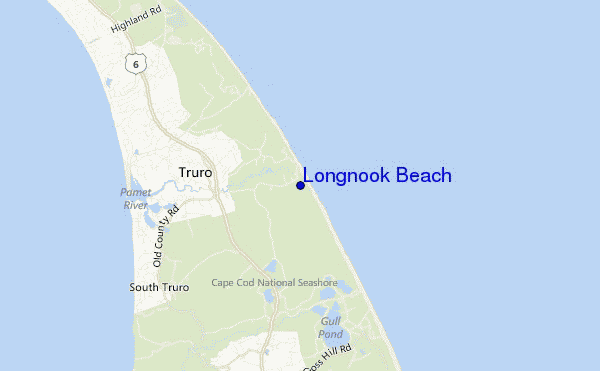 mapa de localização de Longnook Beach