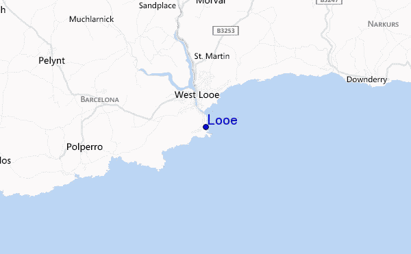 mapa de localização de Looe