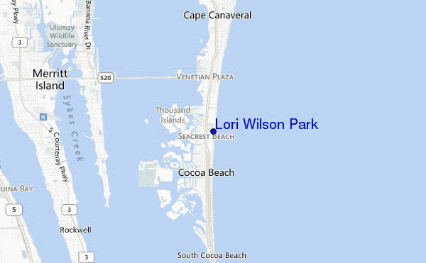 mapa de localização de Lori Wilson Park