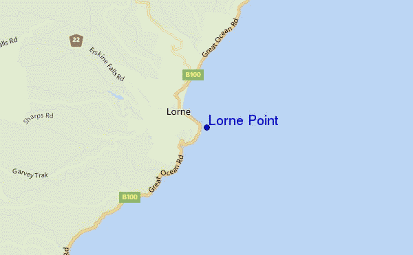 mapa de localização de Lorne Point
