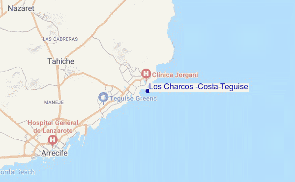 mapa de localização de Los Charcos (Costa-Teguise)
