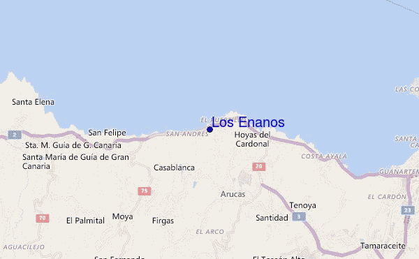 mapa de localização de Los Enanos