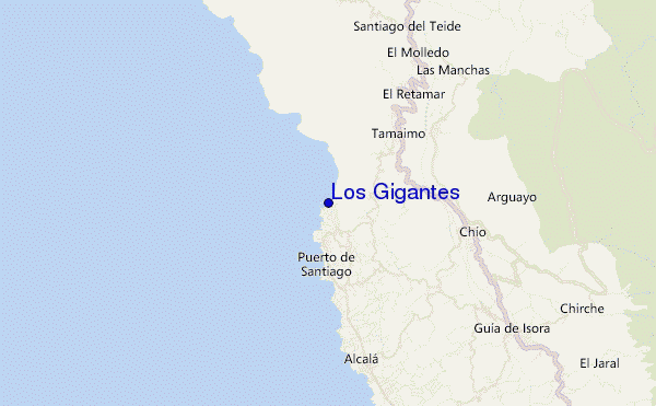 mapa de localização de Los Gigantes