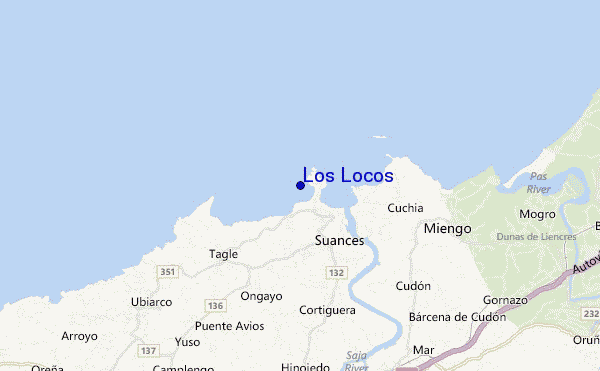 mapa de localização de Los Locos