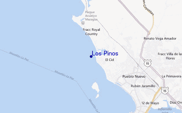 mapa de localização de Los Pinos