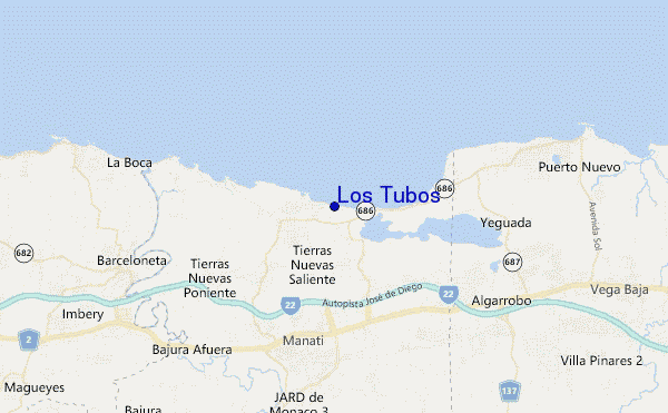 mapa de localização de Los Tubos