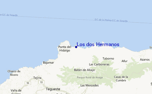 mapa de localização de Los dos Hermanos