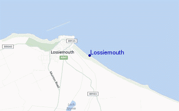 mapa de localização de Lossiemouth