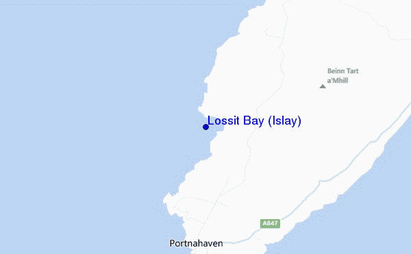 mapa de localização de Lossit Bay (Islay)