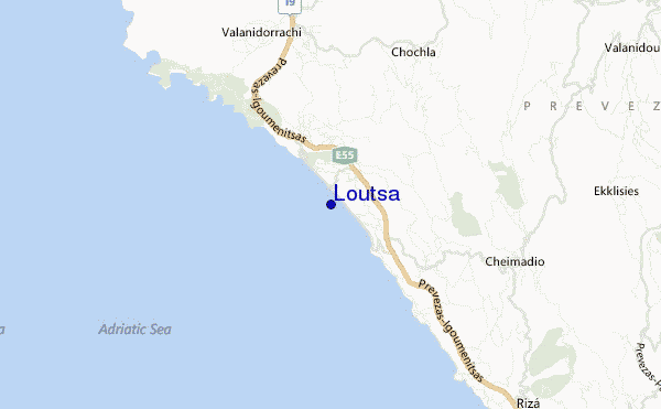 mapa de localização de Loutsa