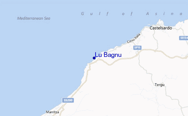 mapa de localização de Lu Bagnu