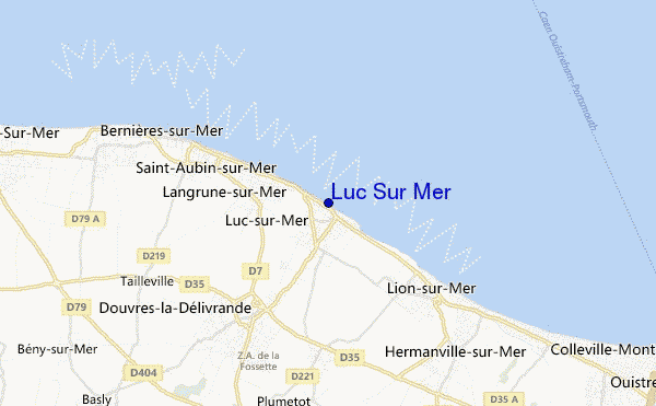 mapa de localização de Luc Sur Mer