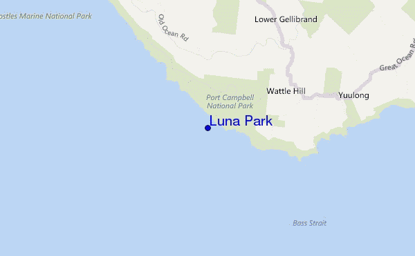 mapa de localização de Luna Park