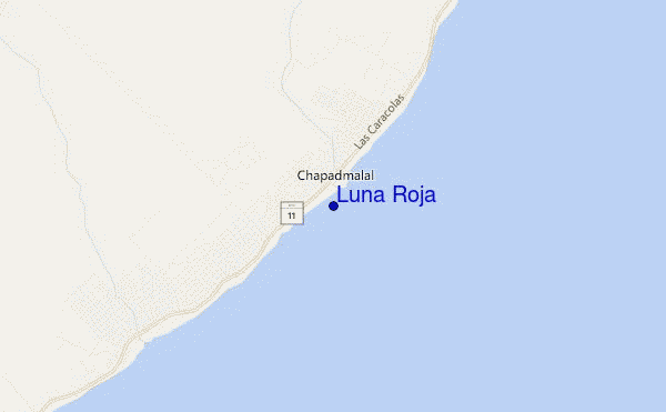 mapa de localização de Luna Roja