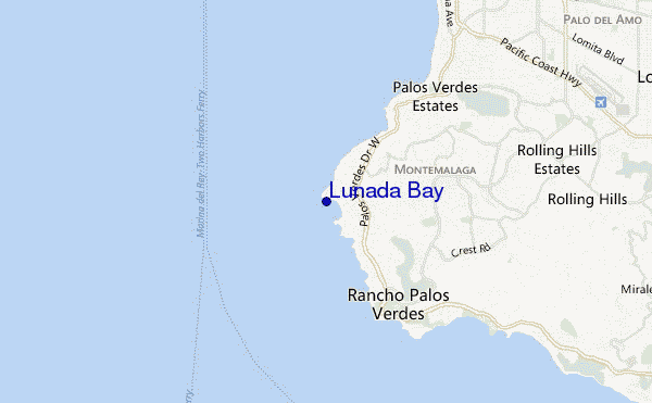 mapa de localização de Lunada Bay