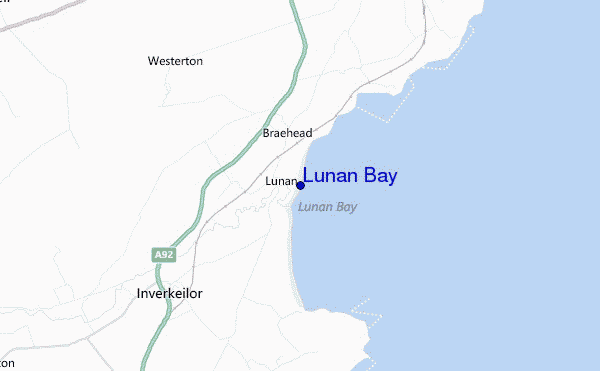 mapa de localização de Lunan Bay