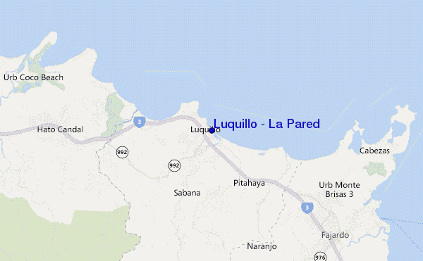 mapa de localização de Luquillo - La Pared